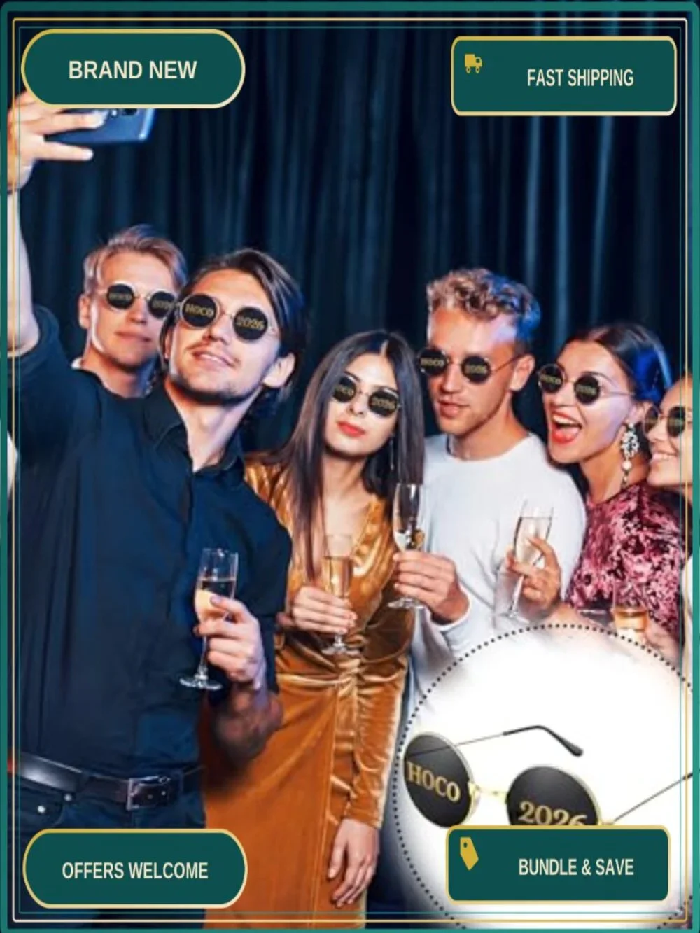 Bulk 48 Pairs 2026 Retro Sunglasses Party Favors Metal Frames